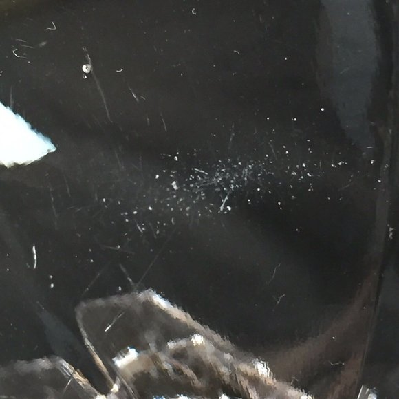 Clear Art Glass Candlestick Holder Flower Petal Fluted Base Hexagonal Top Vtg - Picture 11 of 12